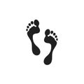 Human footprint. Silhouette
